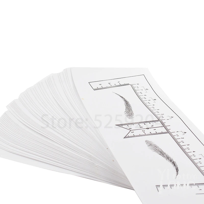 Линейка одноразовая Полуперманентная для бровей 200 шт. татуаж линейка наклейки