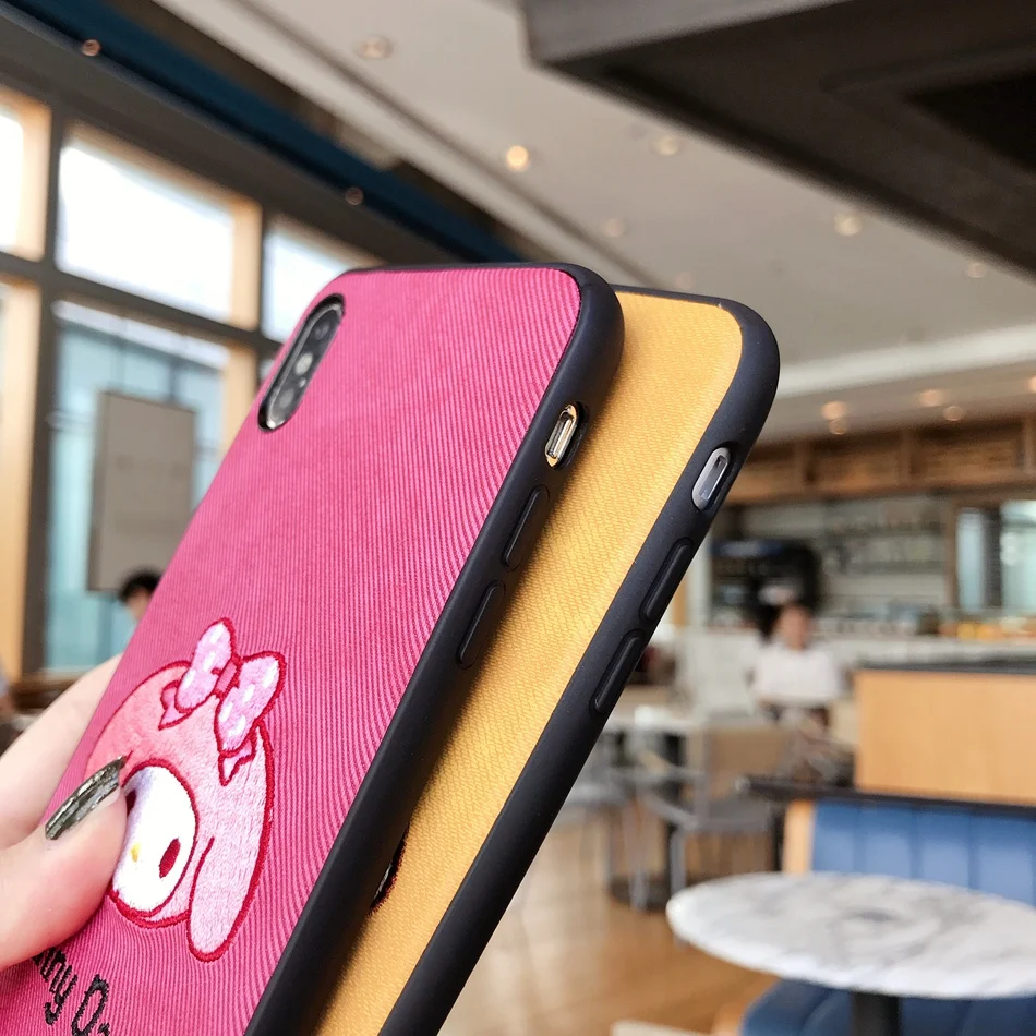 Чехол для телефона с милой мультяшной вышивкой Melody iPhone X 11 Pro Xs Max Xr 8 7 Plus 6 6s Мягкий