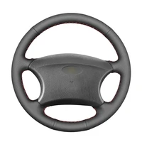 black genuine leather car steering wheel cover for chevrolet niva 2002 2002 2003 2004 2005 2006 2007 2008 2009 lada 2110 2011