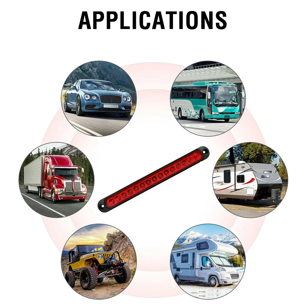 Стоп-сигнал задний Автомобильный Универсальный с 15 светодиодами светодиодов |