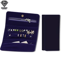 fashion velvet travel jewelry organizer foldable display jewelry roll storage bag for bracelets necklace rings earrings
