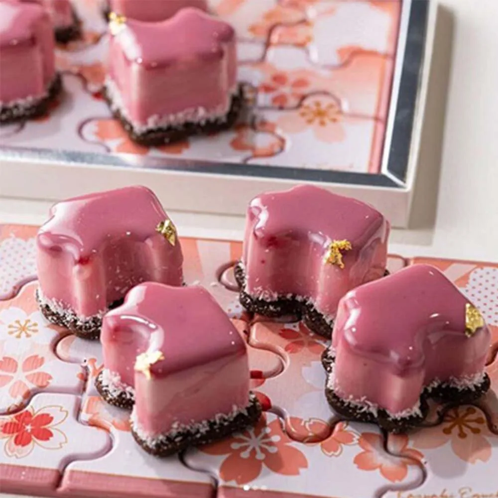

12 cavity Cake Mold Jigsaw Puzzle Shape Silicone Mousse Mould Cake Tray Dessert Bakeware Fondant Cookie Tools Cake Decorating