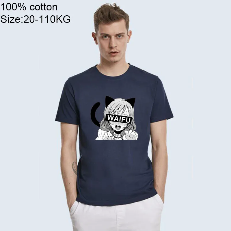 Kwaii Neko Girl Waifu Аниме рубашка homme сексуальная косплей мультфильм аниме Мальчики