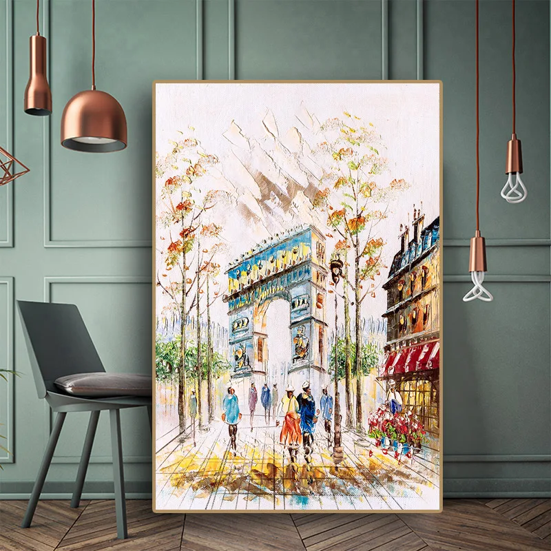 

Romantic City LoversLondon Bridge Landscape HD Print Abstract Oil Painting on Canvas Wall Art Living Room Sofa Home Decor