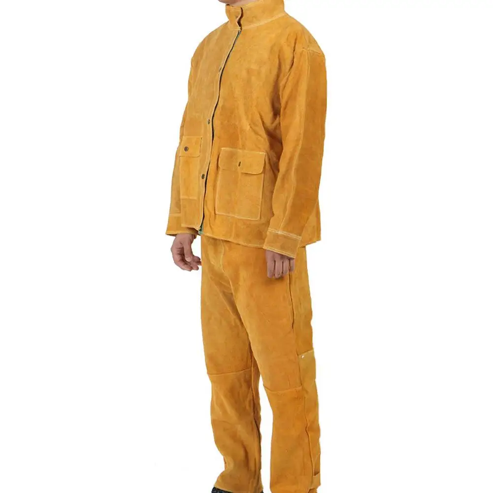 Welding Clothing Workwear Protective Suit Durable Splash-proof Adiabatic Flame Heat Resistant Clothes for Male