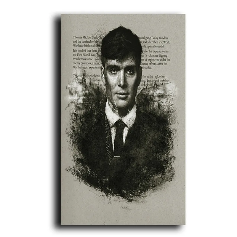 

Peaky Blinders Cillian Murphy TV Show Canvas Painting Posters Prints Movie Wall Art Picture for Living Room Home Decor Cuadros