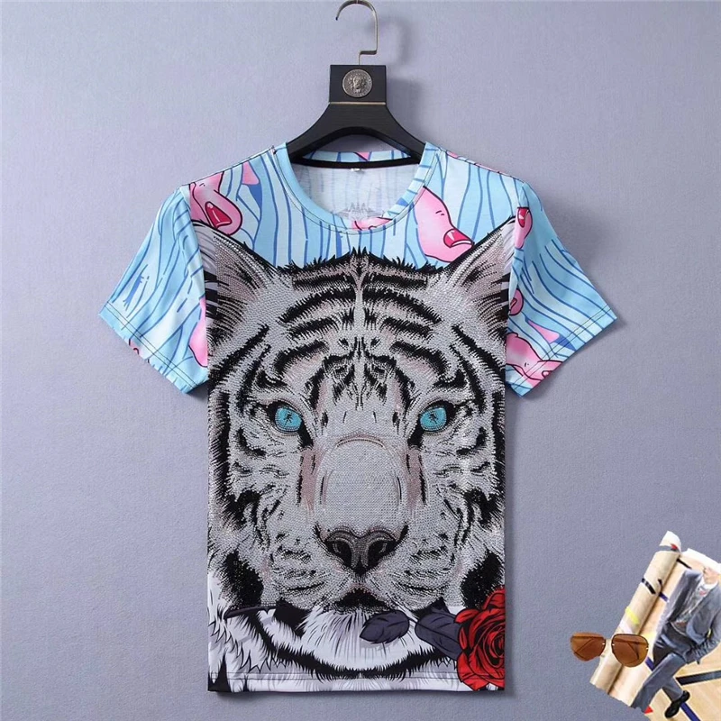 Футболка мужская с короткими рукавами приталенная дизайнерская рубашка принтом