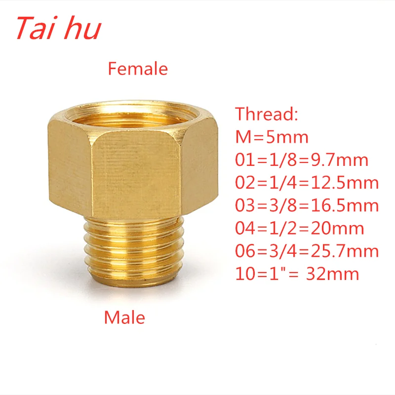 

1/8" 1/4" 3/8" 1/2" Male to Female Thread Brass Pipe Connectors Brass Coupler Adapter Threaded Fitting