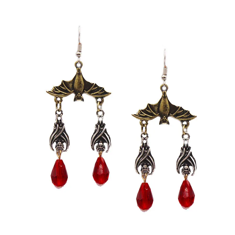 Серьги подвески женские длинные золотистые/Серебристые в готическом