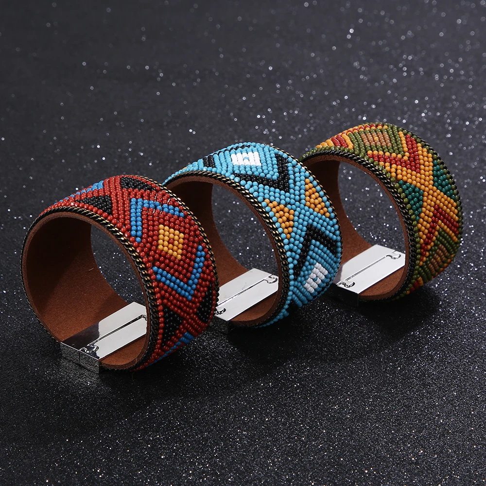 Красочные браслеты из богемного бисера женские модные украшения ручной работы