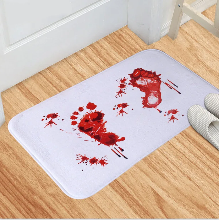 

Bedroom non-slip pad blood footprint kitchen bedroom creative pad, printed