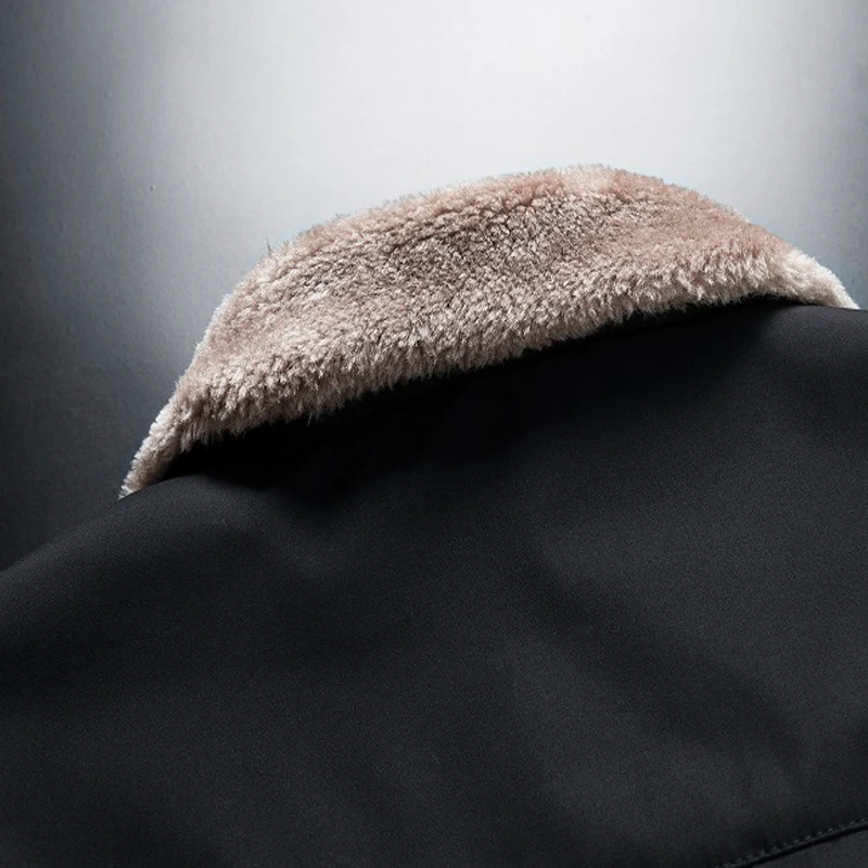 M-5Xl Oversized Fleece Men's Jacket Male Trench Down Coat Loose Classic Windcheater Warm Thick Parkas Jacket for Men