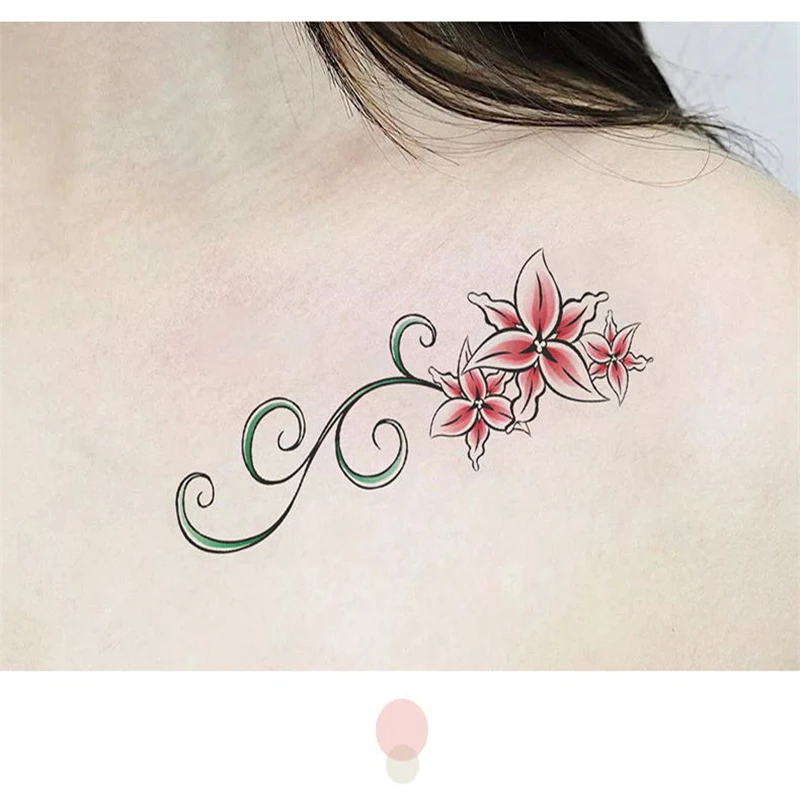 Men And Women Temporary Waterproof Tattoo Stickers, Butterfly Art Stickers, Beautiful Flowers, Leg Tattoos, False Arm Tattoos