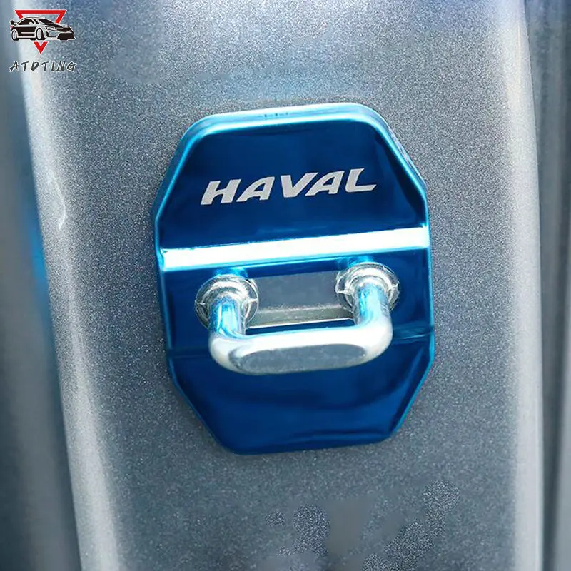 Фото Защитная крышка дверного замка для Haval H6 2021, защелка дверного замка из нержавеющей стали, крышка дверного замка, аксессуары для автомобиля, Стайлинг автомобиля №2