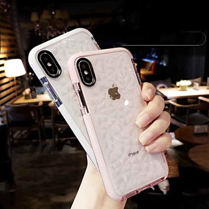 

Luxury High quality diamond grain CaseCase For iPhone X XS 11 Pro Max Soft Phone Shell For iphone 6 7 8 Plus 11 Back Cover Capa