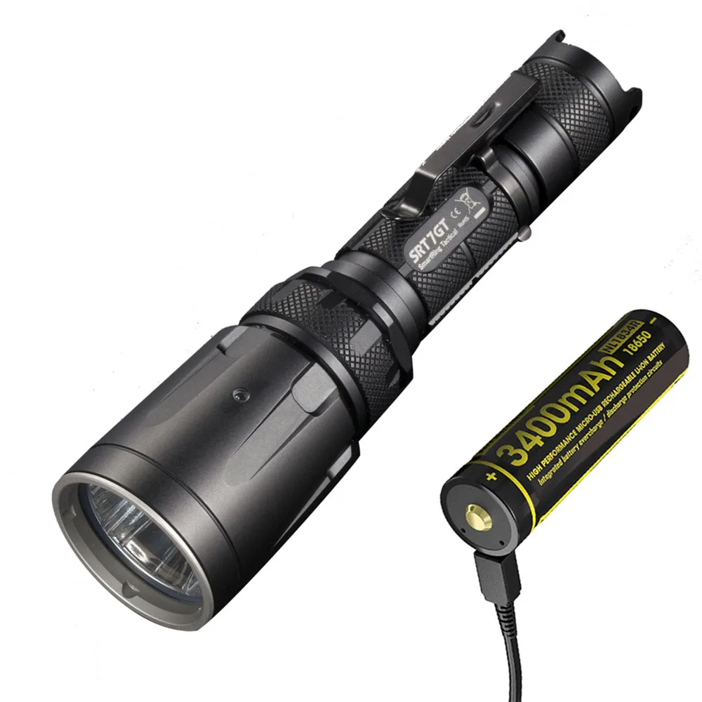 SRT7GT NL1834R NITECORE SRT7GT фонарик умный селектор кольцо CREE XP-L HI V3 RGB Свет Макс 1000 люмен луч бросок 450 м тактический фонарь - Испускаемый цвет: SRT7GT NL1834R