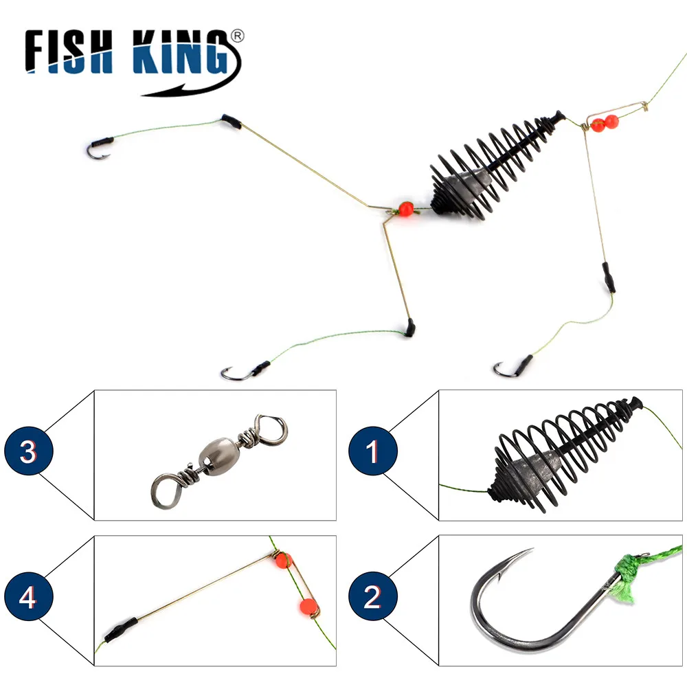 Рыболовный крючок FISH KING искусственная приманка набор для клетки кормушка