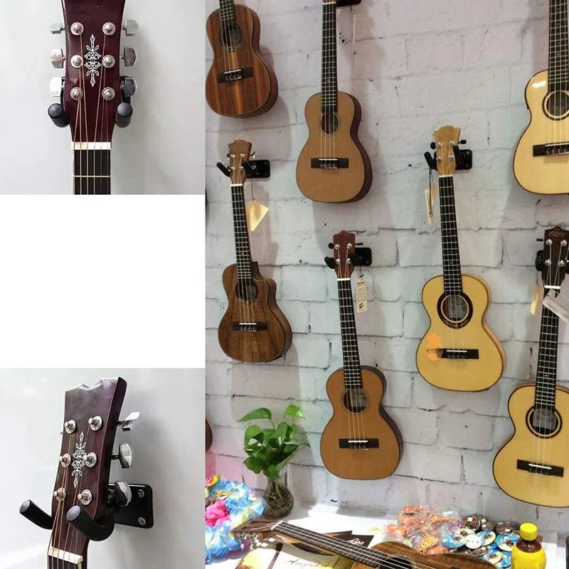 

4Pcs Guitar Holder Guitar Hanger Wall Hook Stand for Bass Electric Acoustic Guitar Ukulele