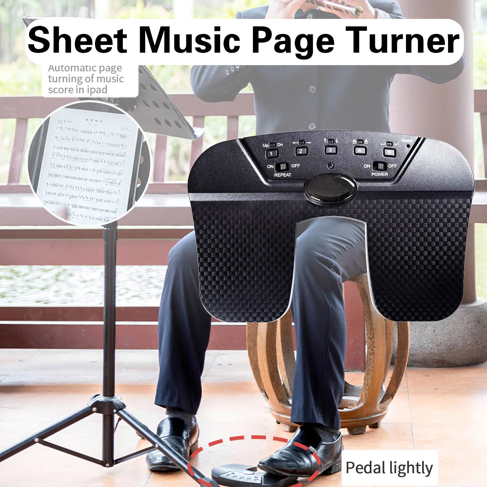 

2402-2480 МГц беспроводной Тернер страниц Bluetooth Поворотная педаль контроллер для чтения музыки для телефона планшета IOS для Windows