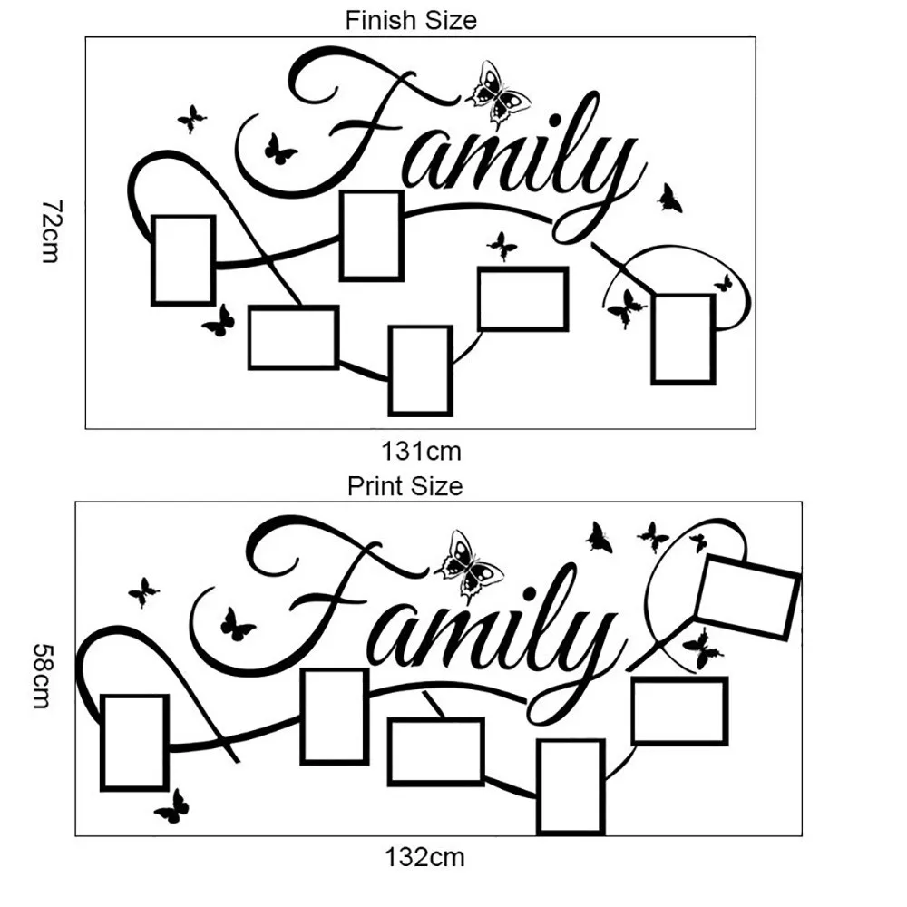 Настенные Стикеры с семейной фоторамкой современные дизайнерские настенные