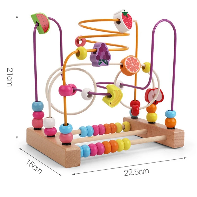

Wooden Maze Circles Around Beads Abacus Math Puzzle Toys for Kids