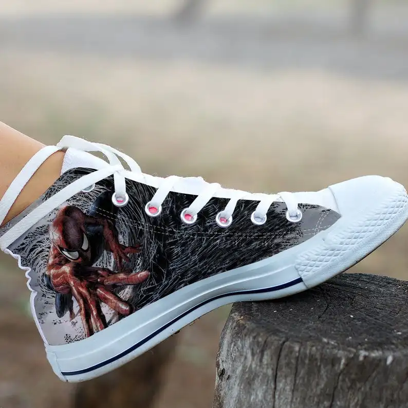 

SpiderMans High Top , Mens Womens Designer Leisure Sneakers Men Casual Canvas Shoes