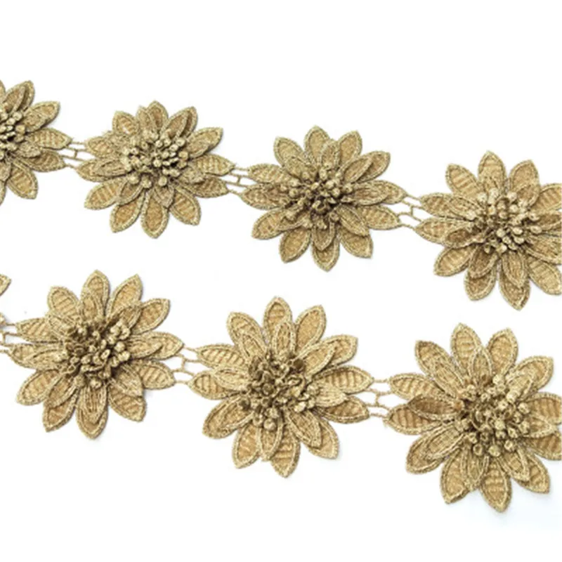 Вышитая Цветочная трехмерная цветочная ткань кружевная DIY Ручная работа