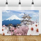 Laeacco вишневые Цветы сакуры, весенние горы, Фудзи, Япония, сценический Фотофон, Фотофон, фотосессия Фотостудия