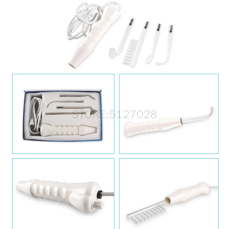 Стеклянный тюбик 4 в 1 Высокочастотный электрод для удаления пятен и прыщей на