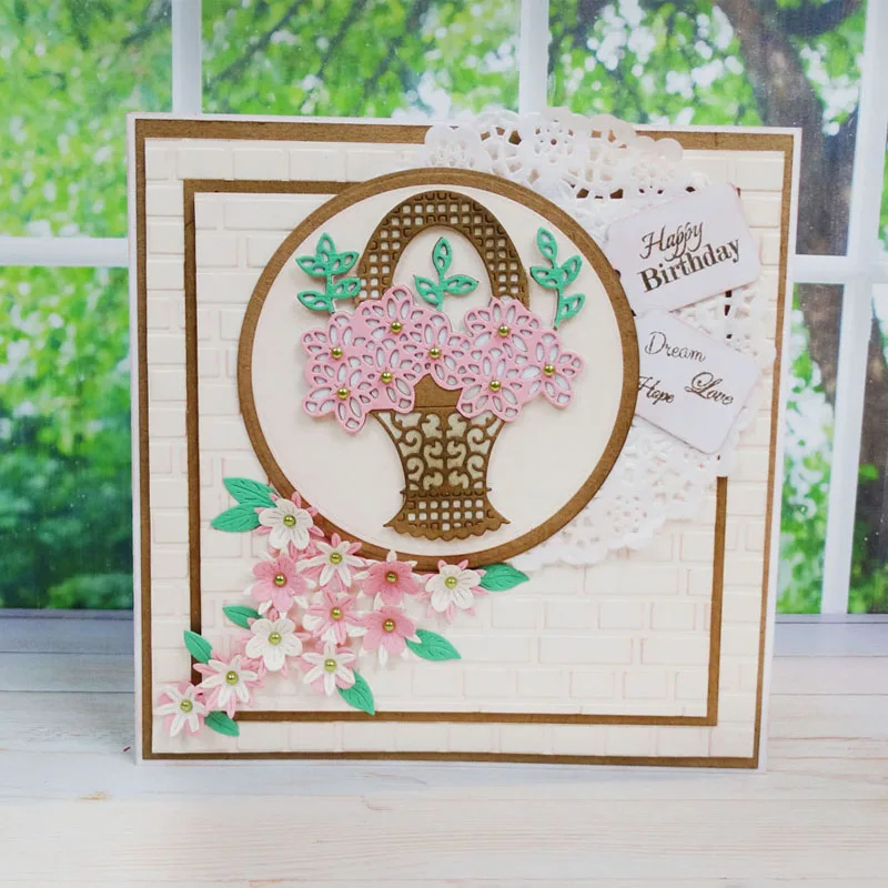 Цветущая корзина металлические штампы трафареты для цветов высечки