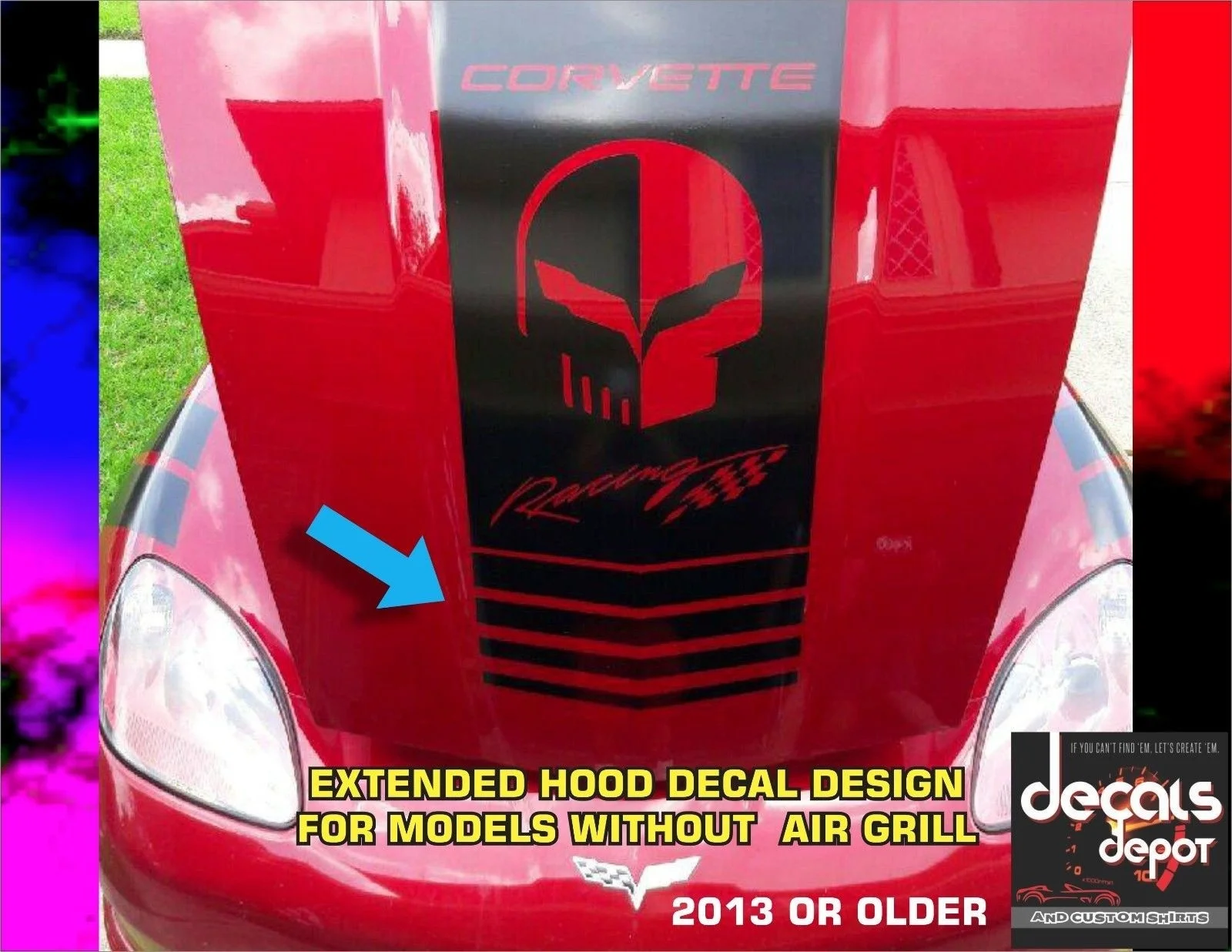 Для Chevy Corvette наклейка на капот виниловая наклейка Racing Jake C4 C5 C6 C ZO6 ZR1 Stingray