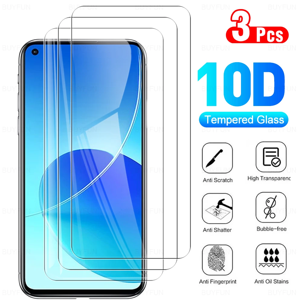 

3PCS Safety Phone Screen Protector Glasses For Oppo Reno6 Z Full Cover Tempered Protective Glass For Oppo Reno6 5G Film