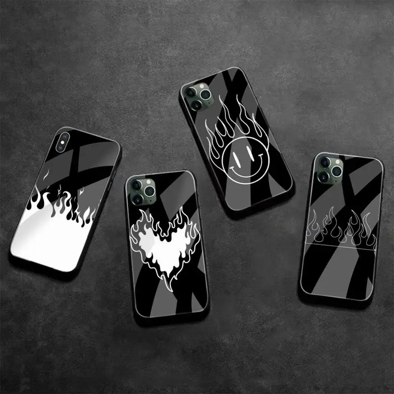 

HUAGETOP Flame Blaze Power Torch Soft Phone Case Capa Tempered Glass For iPhone 11 Pro XR XS MAX 8 X 7 6S 6 Plus SE 2020 case