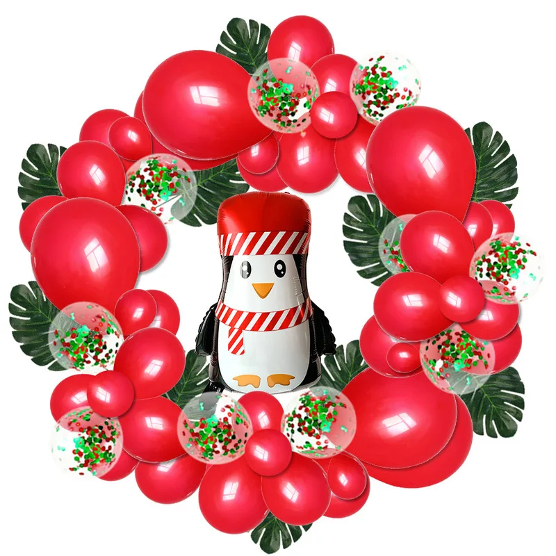 

Christmas Balloons Garland Arch Kit with Snowflake Ornaments for Xmas New Year Party Decorations
