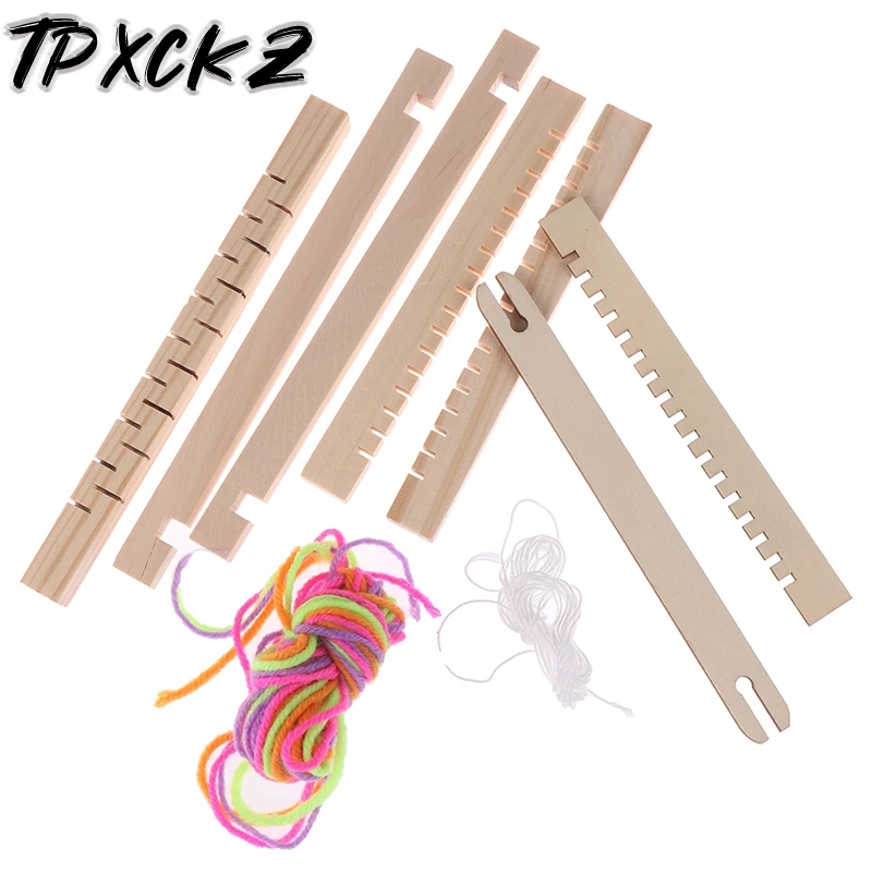 

DIY Traditional Wooden Weaving Loom Craft Yarn Hand Knitting Machine Kids Educational Toy Gifts For Child