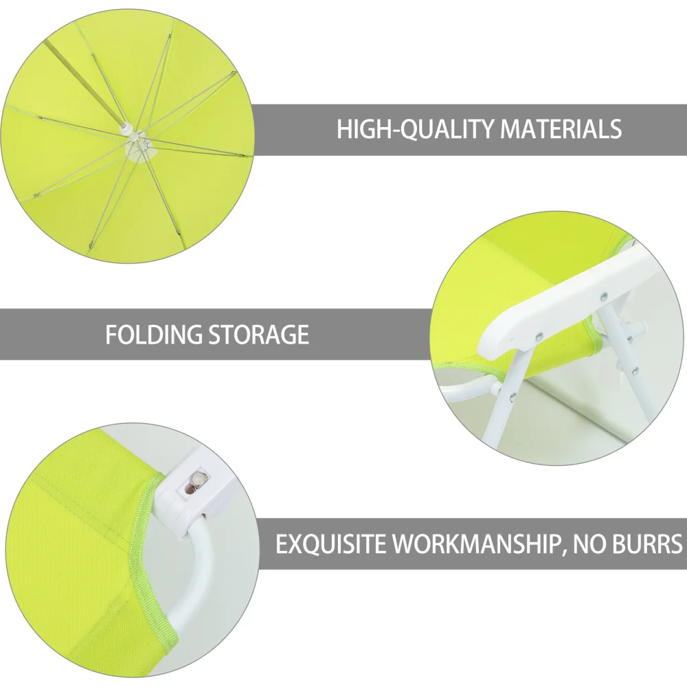 

1 Set Outdoor Portable Kids Umbrella Beach Chair Lounge Chair Sun Block Stool