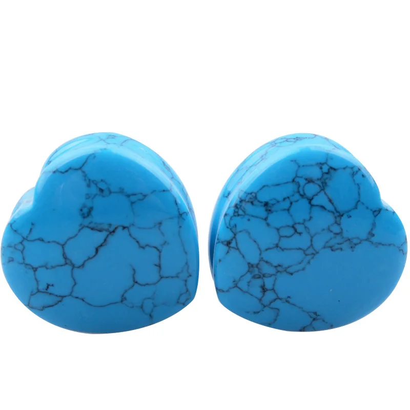 Хит продаж розовый синий фиолетовый сердце камень затычка для ушей модное