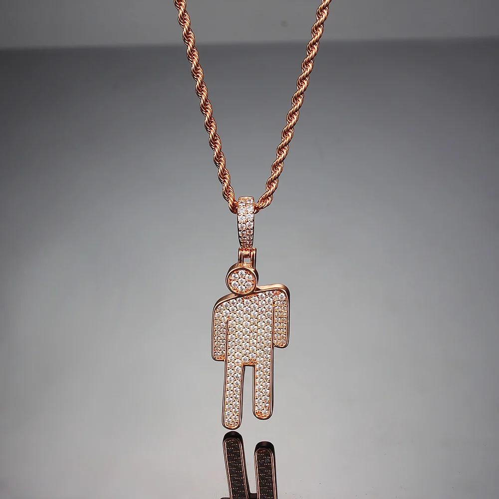 

Portret Tilt Hanger Kettingen Hip Hop Rock Kettingen Volledig Ingelegd Zirconia Kettingen Mode-sieraden Cadeau Voor Vriendin