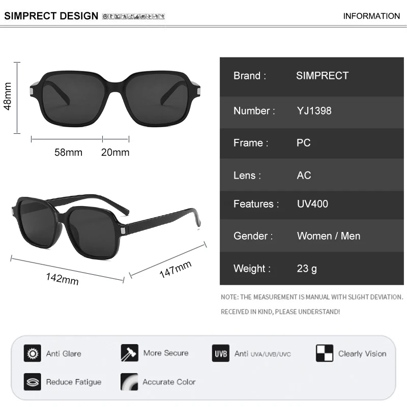 

SIMPRECT 2020 Small Square Sunglasses Women Fashion Gradient Sun Glasses Men Luxury Brand Vintage Shades For Women Gafas de sol