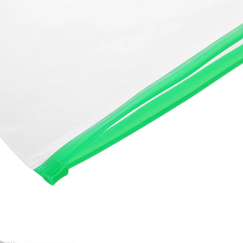 Офисные Зеленые Прозрачные бумажные ползунки формата A4 папки на молнии из ПВХ
