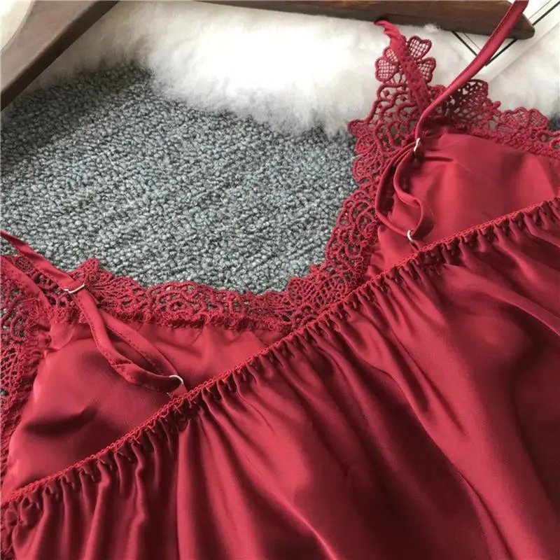 

Women Sexy Silk Sleep Dress Fashion Babydoll Lace Lingerie Belt Bathrobe Nightwear Women Sexy Nightwear Female Bathrobes