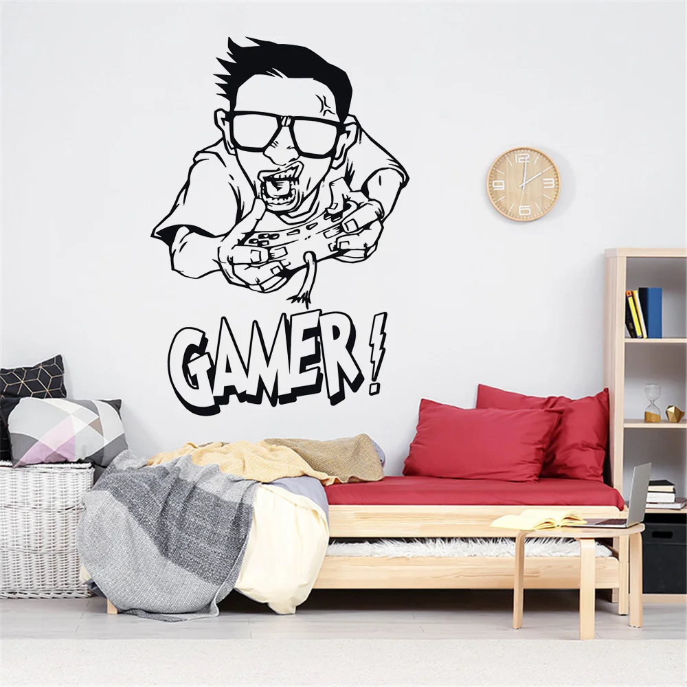 

Gamer Decal Video Game Controller Sticker Play Decal Gaming Posters Gamer Vinyl Decals Decor Mural Video Game Wall Sticker