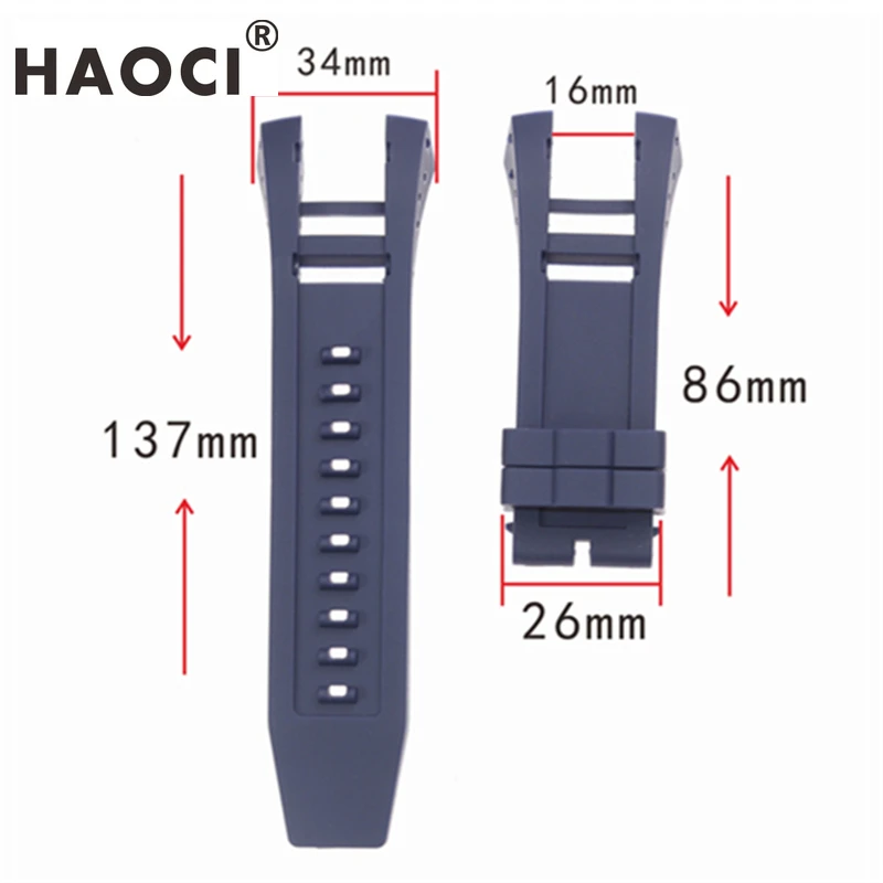 Accessories 34mm silicone watch strap for Invicta watch black blue watchband bracelet belt comfortable and waterproof