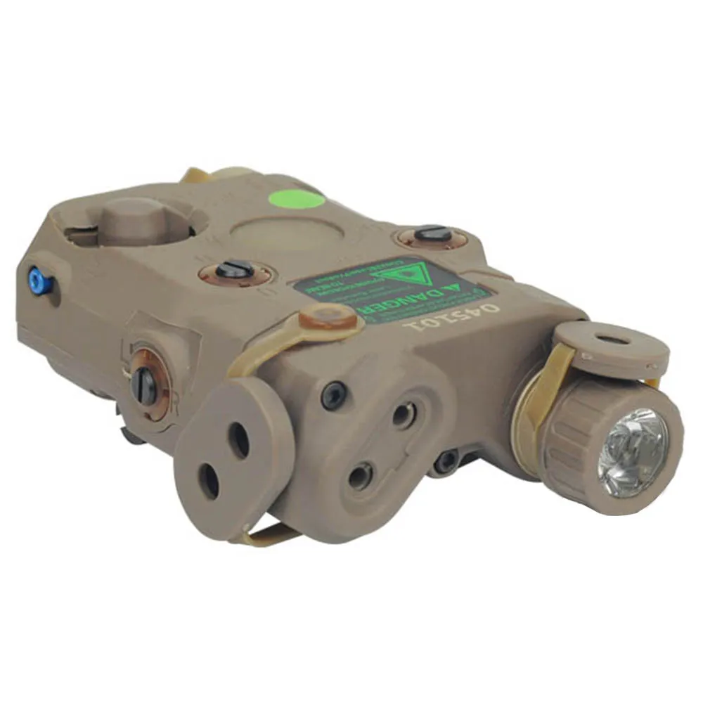 Tan Airsoft тактический AN/PEQ-15 зеленая точка лазерный с Белый светодиодный фонарик факел ИК-осветитель для Охота Открытый черный/ тан - Цвет: Tan