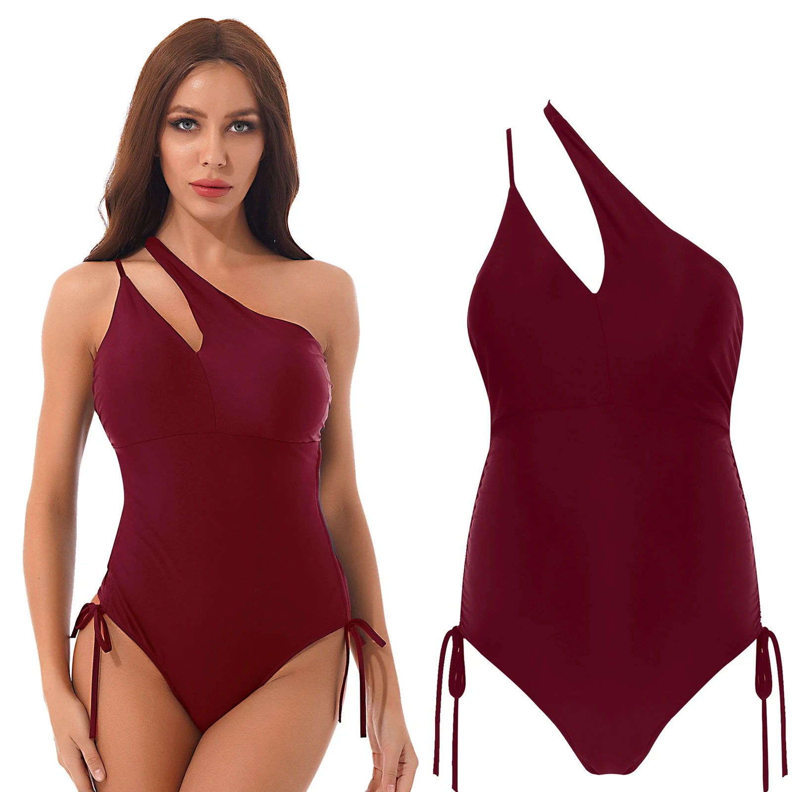 

Женский купальник для беременных цельный купальник на одно плечо с кулиской сбоку для беременных женщин купальник бикини пляжная одежда ку...