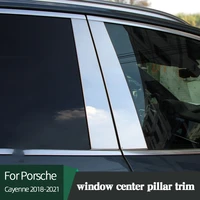 car window center pillar trim for porsche cayenne 2018 2021 metal protect sticker scratch resistant exterior accessories