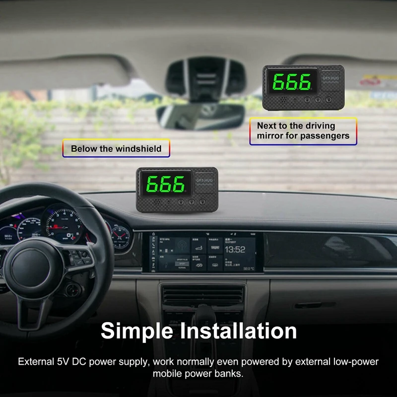 

3Inch Car Digital GPS Speedometer Head Up Display with Speeding Alert Fatigue Alarm for Vehicle Truck Motorcycle SUV