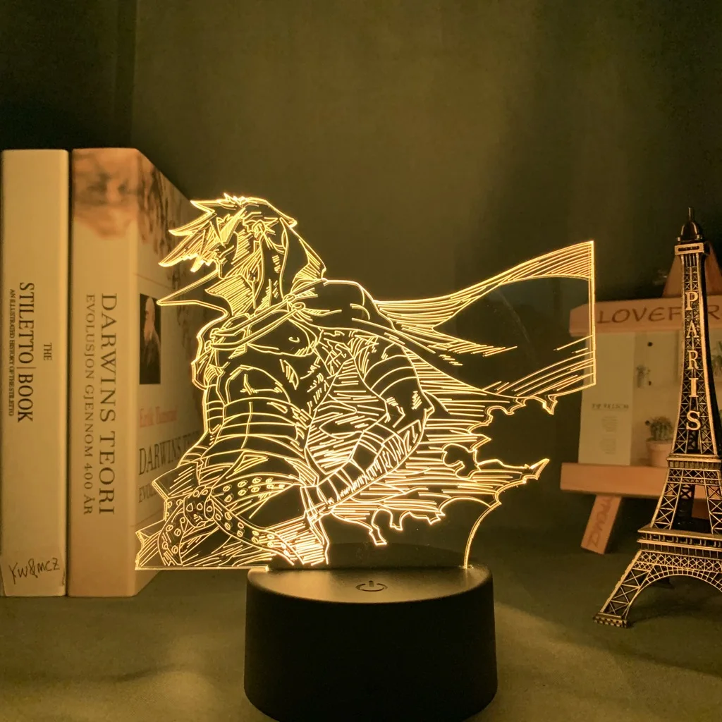 

Светодиодный ночсветильник в стиле Аниме Gurren Lagann Kamina, украшение для спальни, подарок на день рождения, ночник, лампа для камины, гаджет Gurren ...