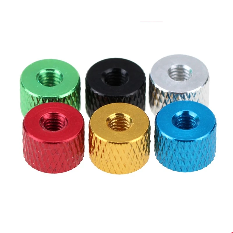 10 шт. алюминиевая накатанная гайка M3 M4 накатанные ручные гайки из алюминиевого