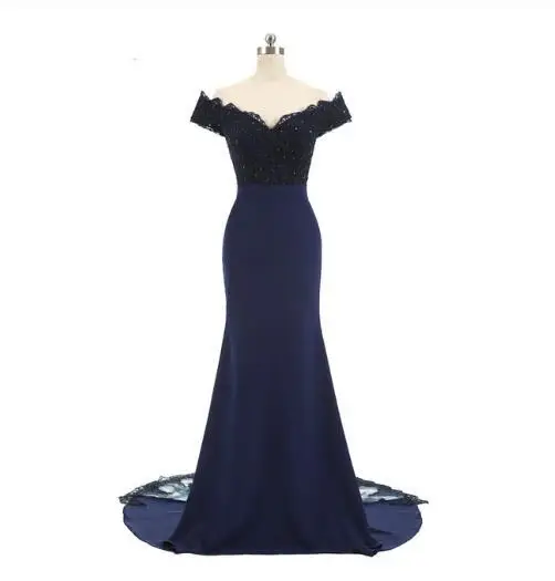Тёмно-синий Длинные Макси платья Robe De Soiree бордовые вечерние платья для выпускного вечера настоящая Русалка Вечерние платья Длинные vestido de festa - Цвет: Тёмно-синий